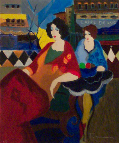 Itzchak Tarkay Nouvelles Figuration Art Oil Painting IT122 - Click Image to Close